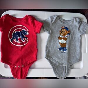 Chicago Cubs onesies, set of 2, size 6-9 month